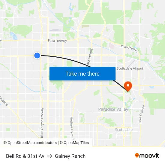 Bell Rd & 31st Av to Gainey Ranch map