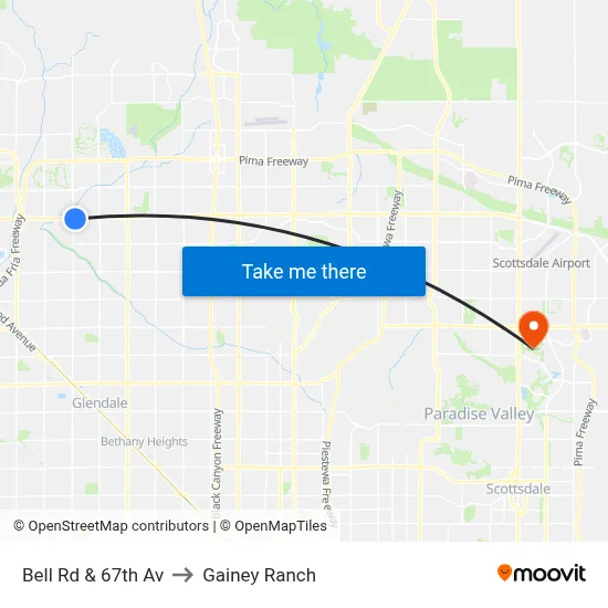 Bell Rd & 67th Av to Gainey Ranch map