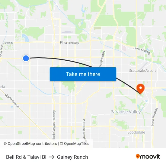 Bell Rd & Talavi Bl to Gainey Ranch map
