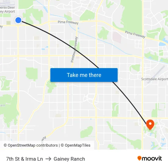 7th St & Irma Ln to Gainey Ranch map