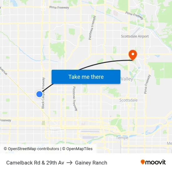 Camelback Rd & 29th Av to Gainey Ranch map