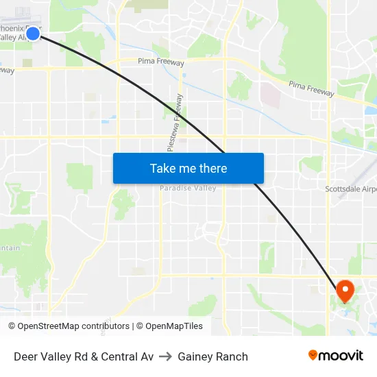 Deer Valley Rd & Central Av to Gainey Ranch map