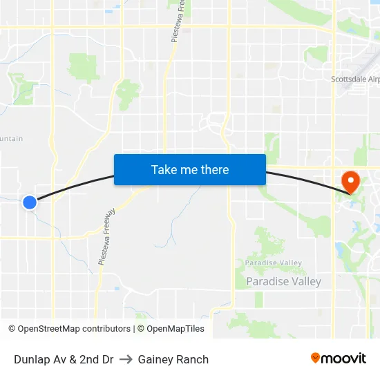 Dunlap Av & 2nd Dr to Gainey Ranch map