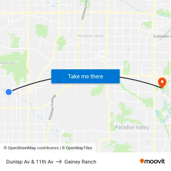 Dunlap Av & 11th Av to Gainey Ranch map