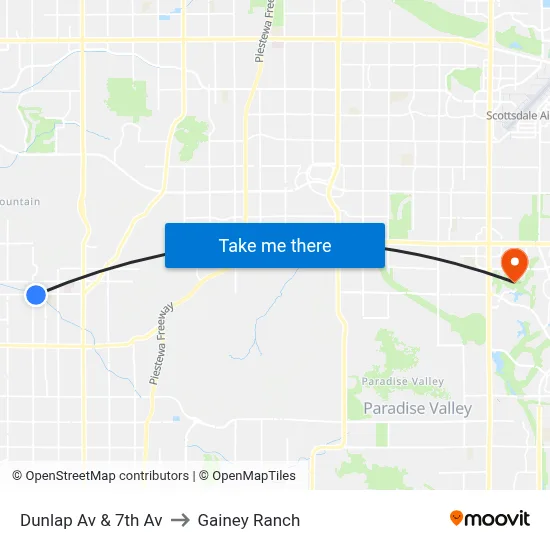 Dunlap Av & 7th Av to Gainey Ranch map