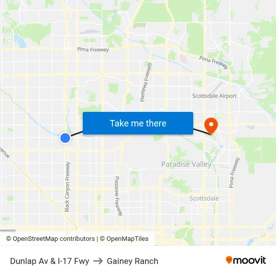 Dunlap Av & I-17 Fwy to Gainey Ranch map