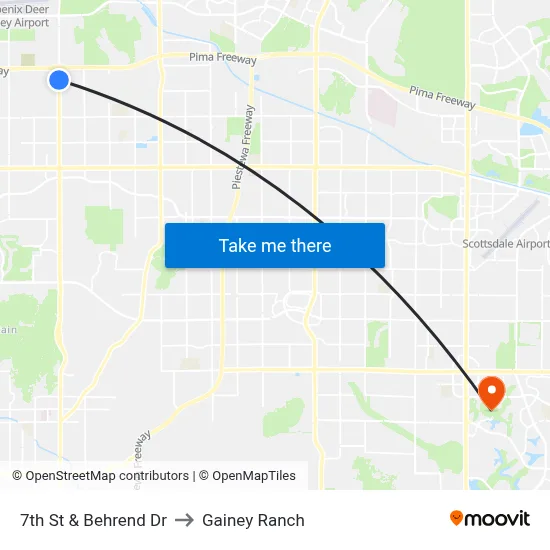 7th St & Behrend Dr to Gainey Ranch map