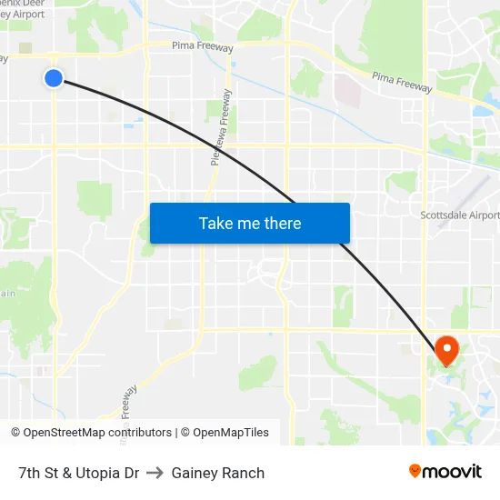 7th St & Utopia Dr to Gainey Ranch map