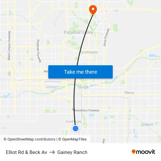 Elliot Rd & Beck Av to Gainey Ranch map