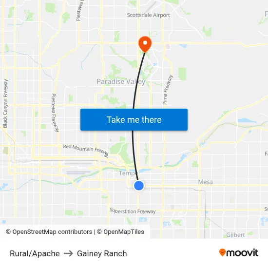Rural/Apache to Gainey Ranch map