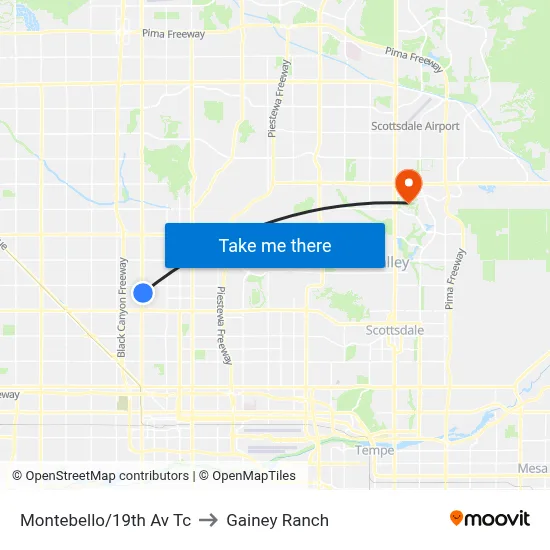 Montebello/19th Av Tc to Gainey Ranch map