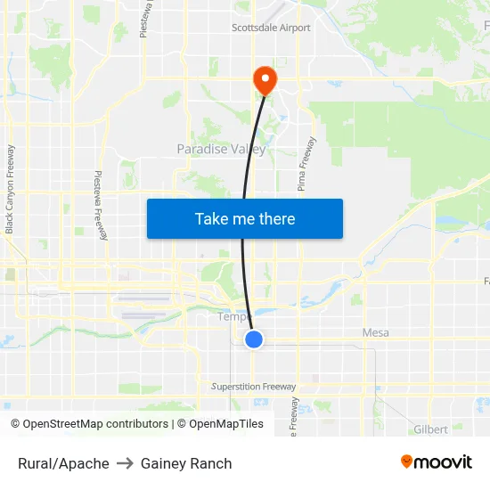 Rural/Apache to Gainey Ranch map