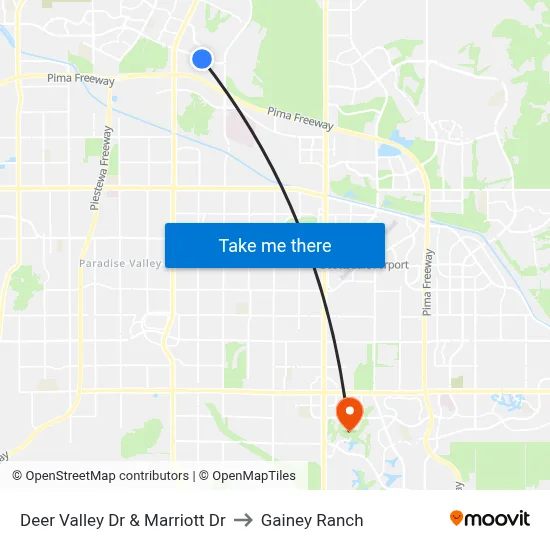 Deer Valley Dr & Marriott Dr to Gainey Ranch map