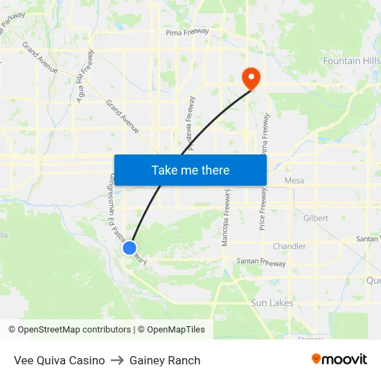 Vee Quiva Casino to Gainey Ranch map