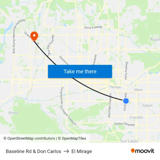 Baseline Rd & Don Carlos to El Mirage map