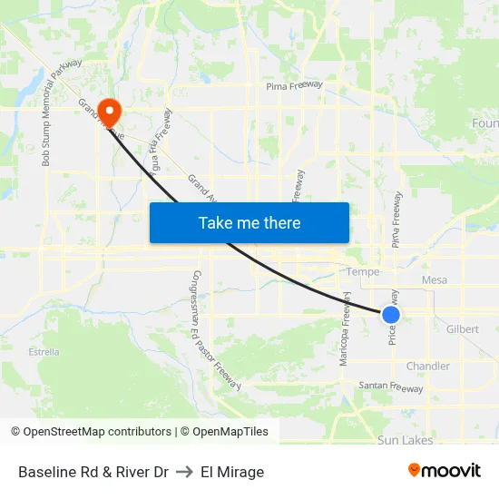 Baseline Rd & River Dr to El Mirage map