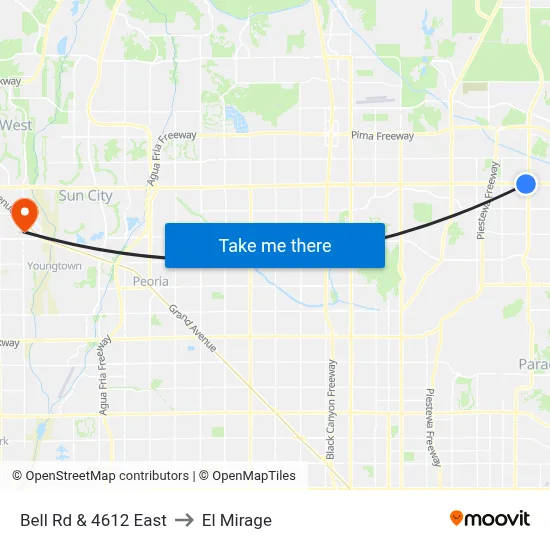 Bell Rd & 4612 East to El Mirage map