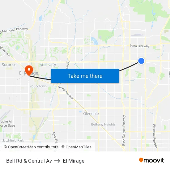 Bell Rd & Central Av to El Mirage map