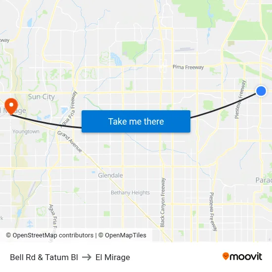 Bell Rd & Tatum Bl to El Mirage map
