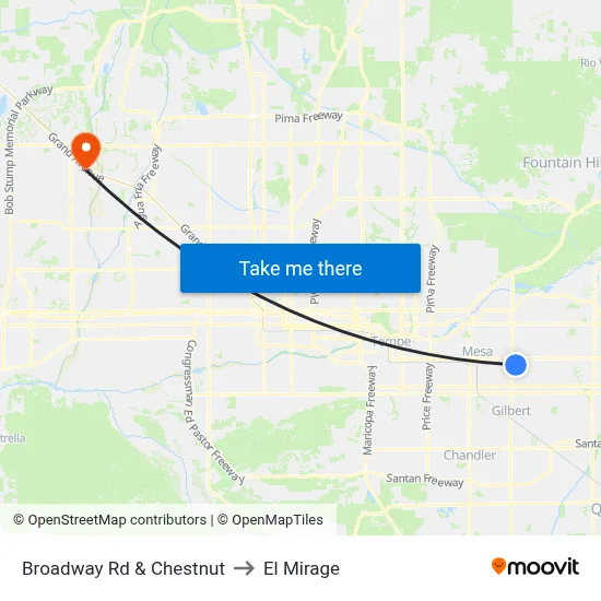 Broadway Rd & Chestnut to El Mirage map