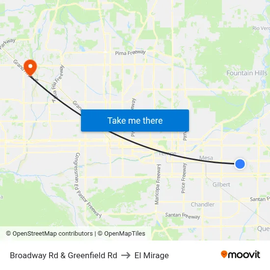 Broadway Rd & Greenfield Rd to El Mirage map