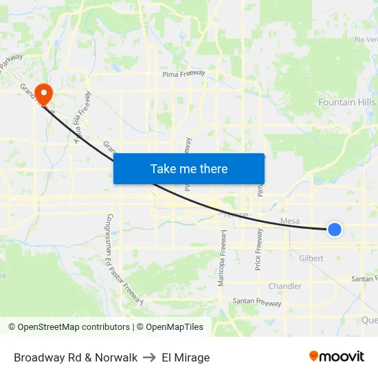 Broadway Rd & Norwalk to El Mirage map