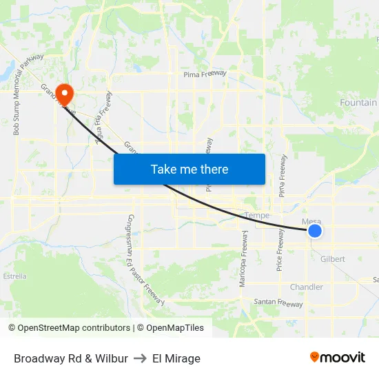 Broadway Rd & Wilbur to El Mirage map