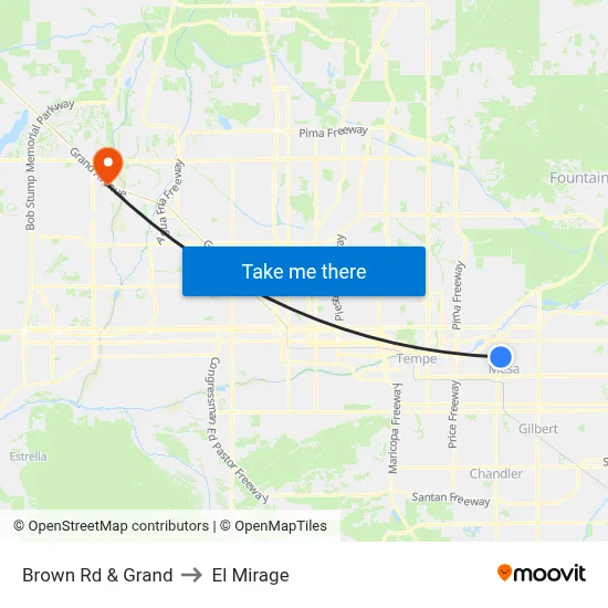 Brown Rd & Grand to El Mirage map