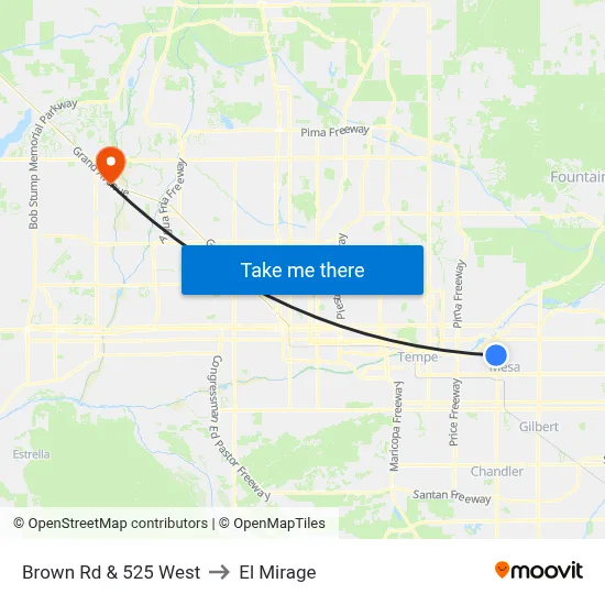Brown Rd & 525 West to El Mirage map