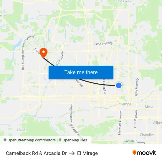 Camelback Rd & Arcadia Dr to El Mirage map
