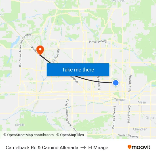 Camelback Rd & Camino Allenada to El Mirage map