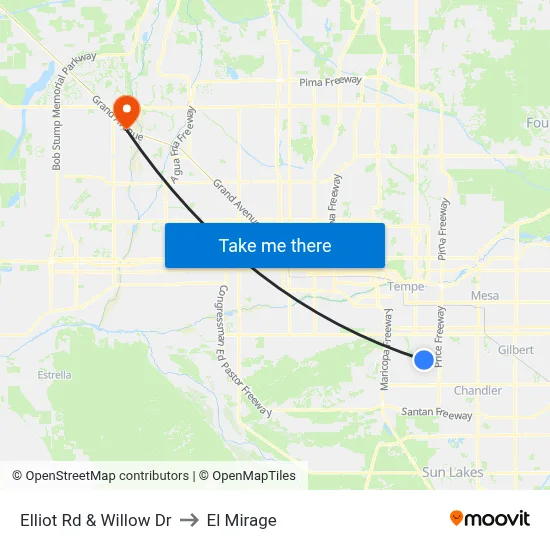 Elliot Rd & Willow Dr to El Mirage map
