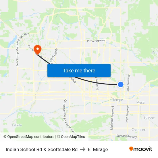 Indian School Rd & Scottsdale Rd to El Mirage map