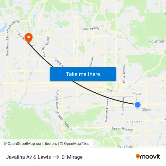 Javalina Av & Lewis to El Mirage map