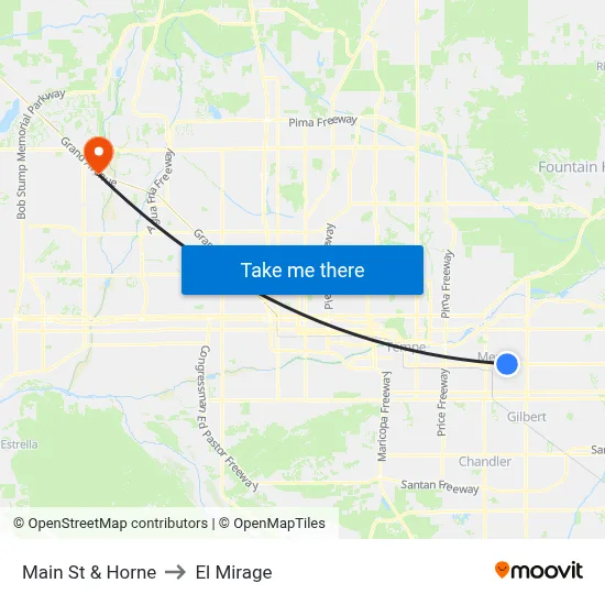 Main St & Horne to El Mirage map