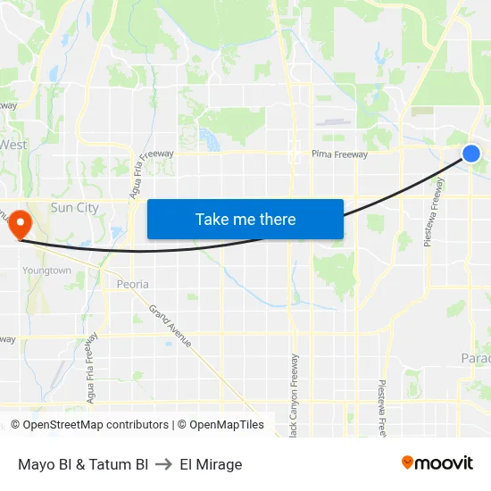 Mayo Bl & Tatum Bl to El Mirage map