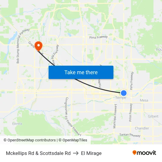 Mckellips Rd & Scottsdale Rd to El Mirage map