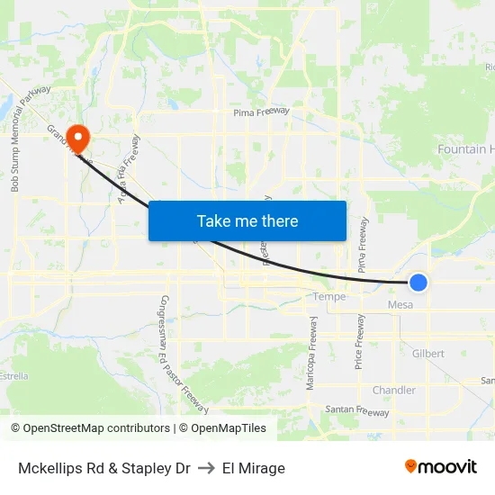 Mckellips Rd & Stapley Dr to El Mirage map