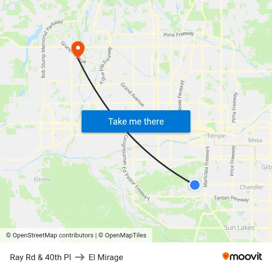 Ray Rd & 40th Pl to El Mirage map