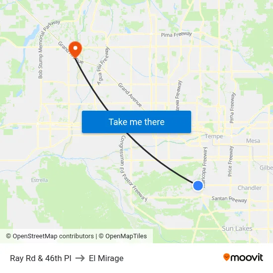 Ray Rd & 46th Pl to El Mirage map