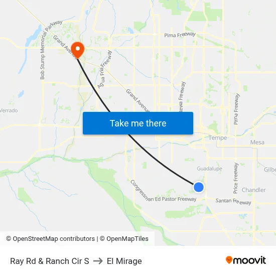 Ray Rd & Ranch Cir S to El Mirage map