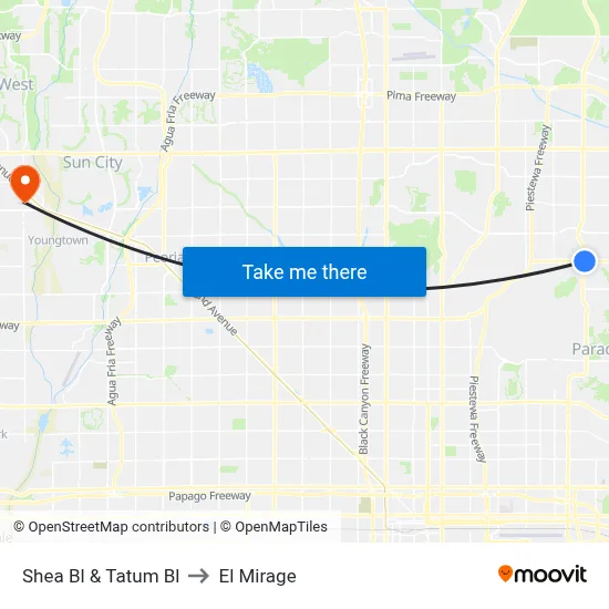 Shea Bl & Tatum Bl to El Mirage map