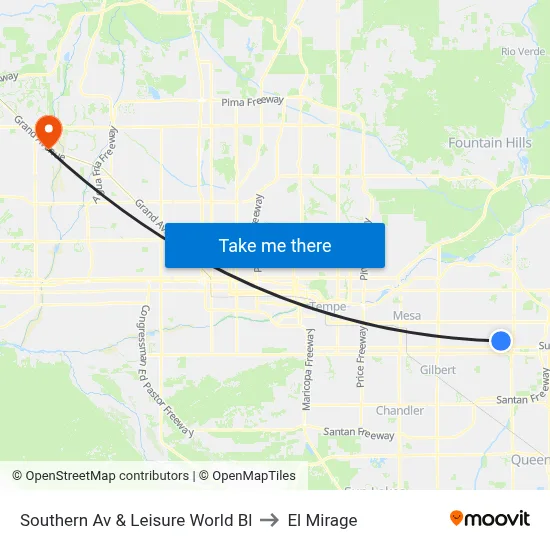 Southern Av & Leisure World Bl to El Mirage map