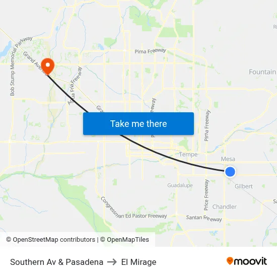 Southern Av & Pasadena to El Mirage map