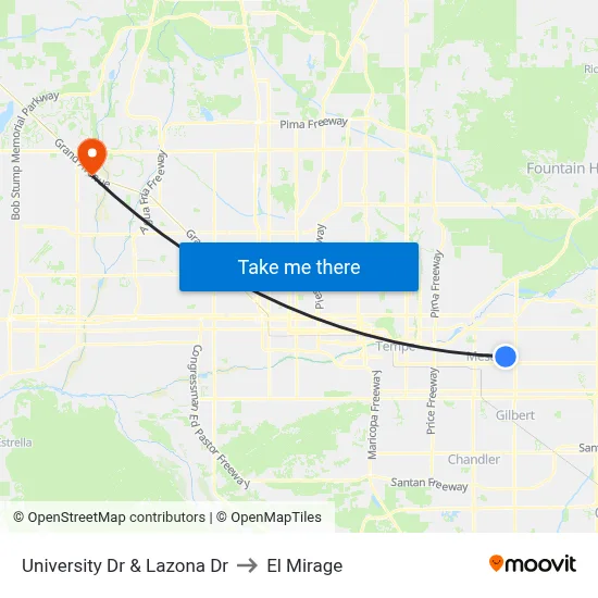University Dr & Lazona Dr to El Mirage map