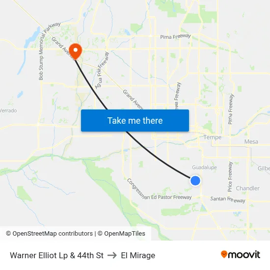 Warner Elliot Lp & 44th St to El Mirage map