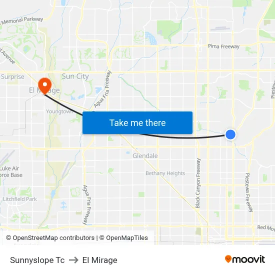 Sunnyslope Tc to El Mirage map