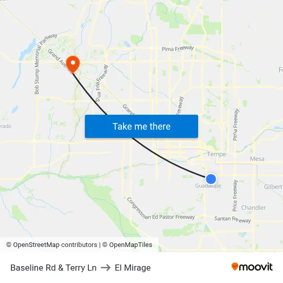 Baseline Rd & Terry Ln to El Mirage map