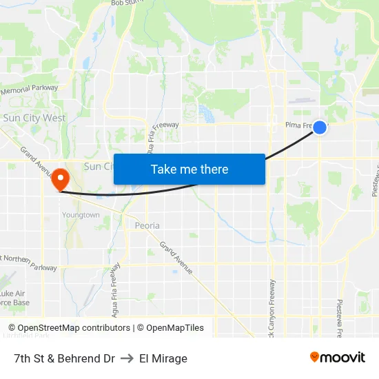 7th St & Behrend Dr to El Mirage map