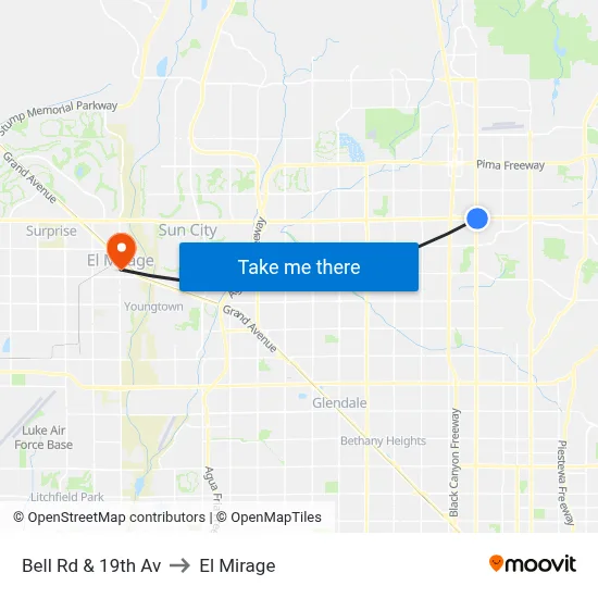 Bell Rd & 19th Av to El Mirage map